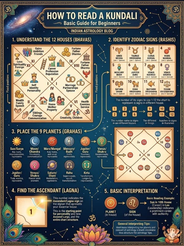 How to Read Kundali: A Beginner's Guide to Vedic Birth Chart Reading