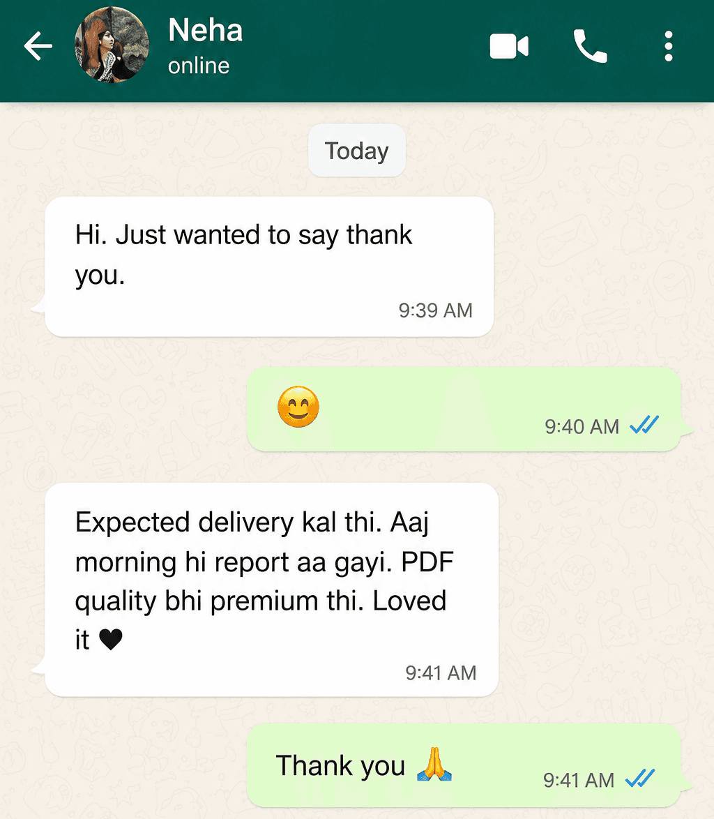 Customer testimonial from Neha
