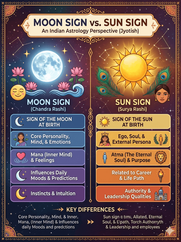 Moon Sign vs Sun Sign: Key Differences Explained