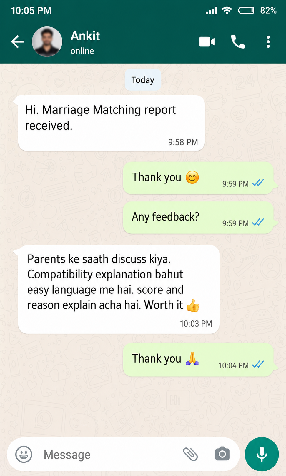 Customer testimonial from Ankit