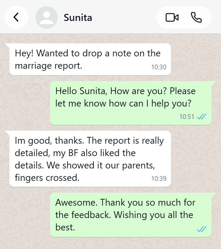 Customer testimonial from Sunita